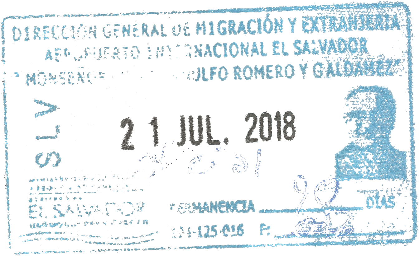 Salvadorenian passport stamp